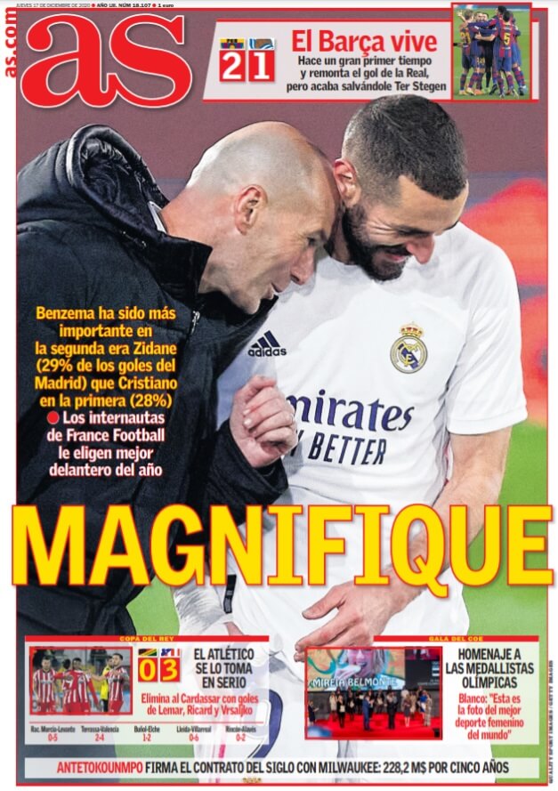 Portadas Diarios Deportivos Jueves 17/12/2020