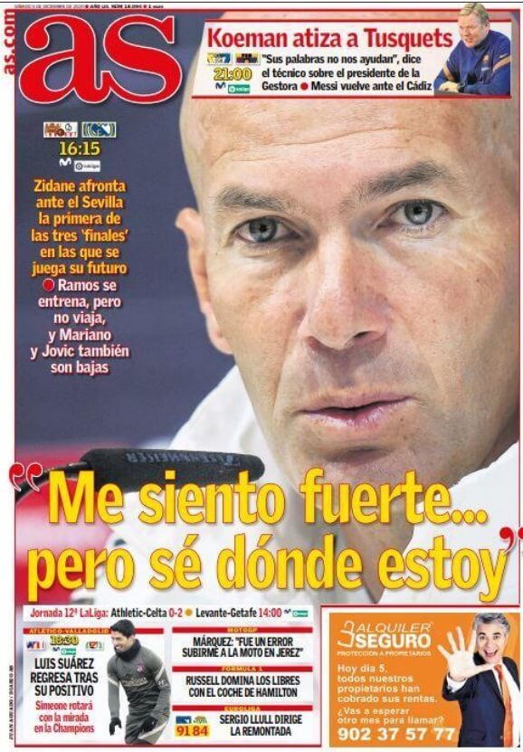 Portadas Diarios Deportivos Sábado 5/12/2020