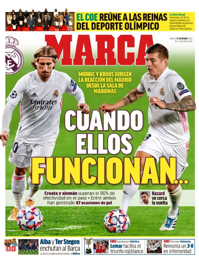 Portadas Diarios Deportivos Jueves 17/12/2020 Portadas Diarios Deportivos Jueves 17/12/2020