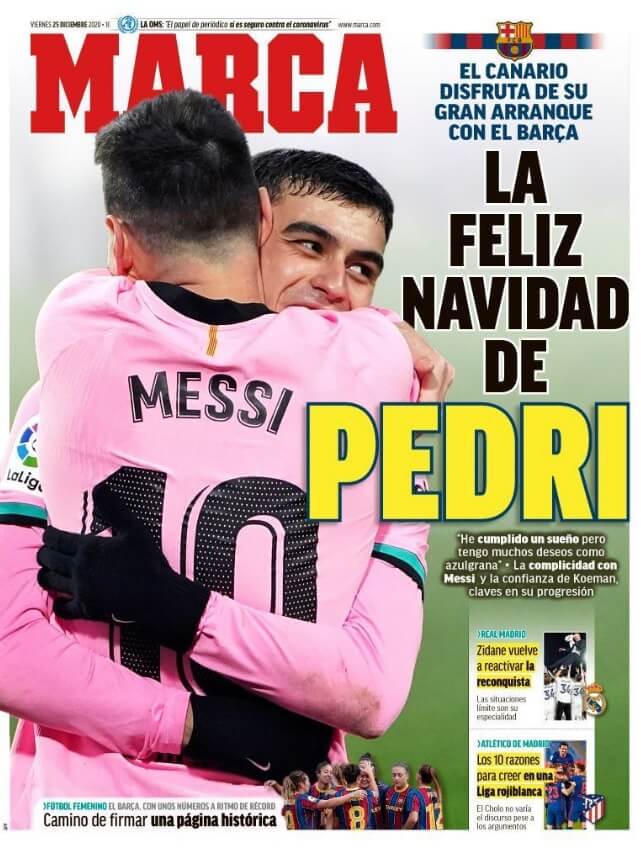 Portadas Diarios Deportivos Viernes 25/12/2020