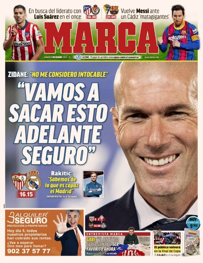 Portadas Diarios Deportivos Sábado 5/12/2020