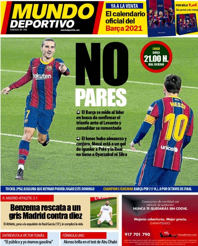 Portadas Diarios Deportivos Miércoles 16/12/2020