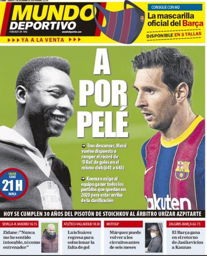 Portadas Diarios Deportivos Sábado 5/12/2020