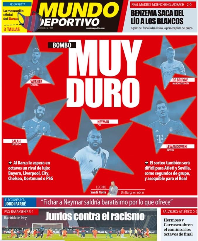 Portadas Diarios Deportivos Jueves 10/12/2020