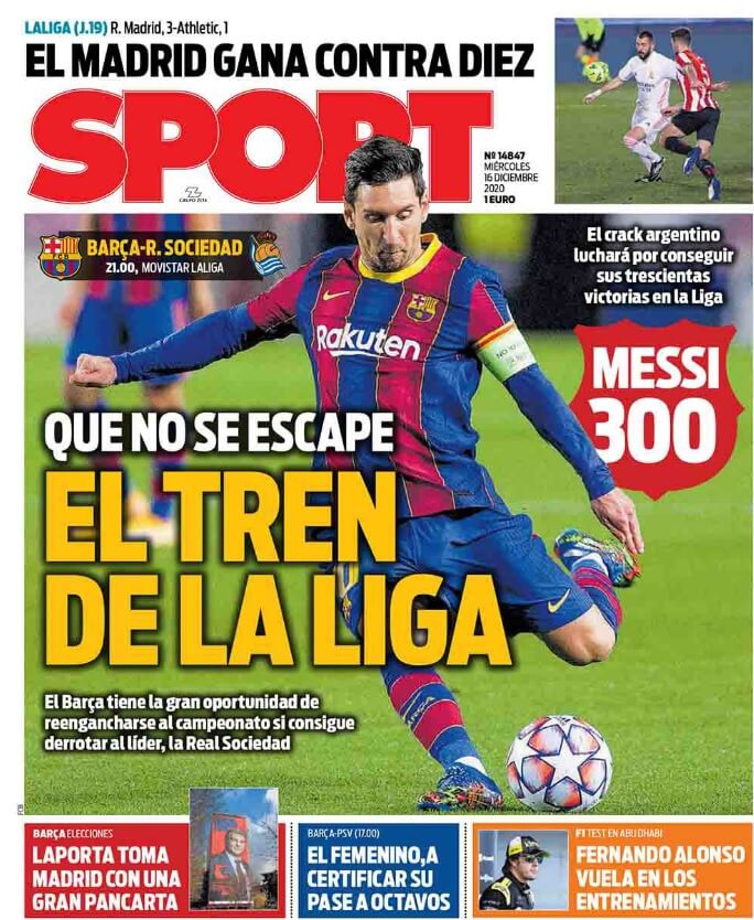 Portadas Diarios Deportivos Miércoles 16/12/2020