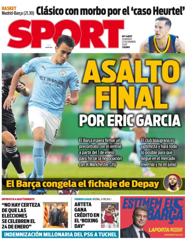 Portadas Diarios Deportivos Domingo 27/12/2020 Portadas Diarios Deportivos Domingo 27/12/2020