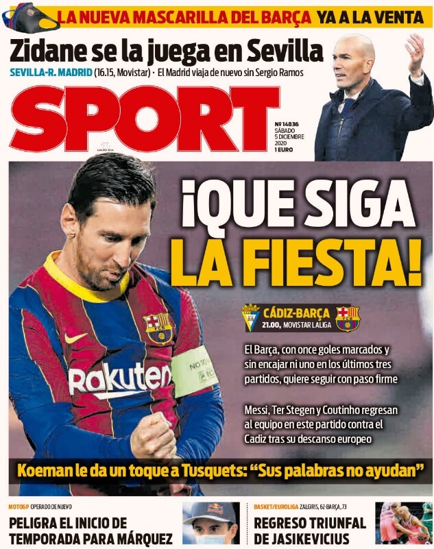Portadas Diarios Deportivos Sábado 5/12/2020