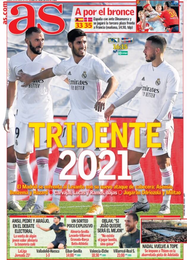 Portadas Diarios Deportivos Sábado 30/1/2021 Portadas Diarios Deportivos Sábado 30/1/2021