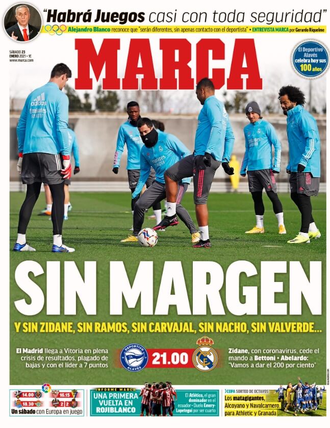 Portadas Diarios Deportivos Sábado 23/1/2021 Portadas Diarios Deportivos Sábado 23/1/2021