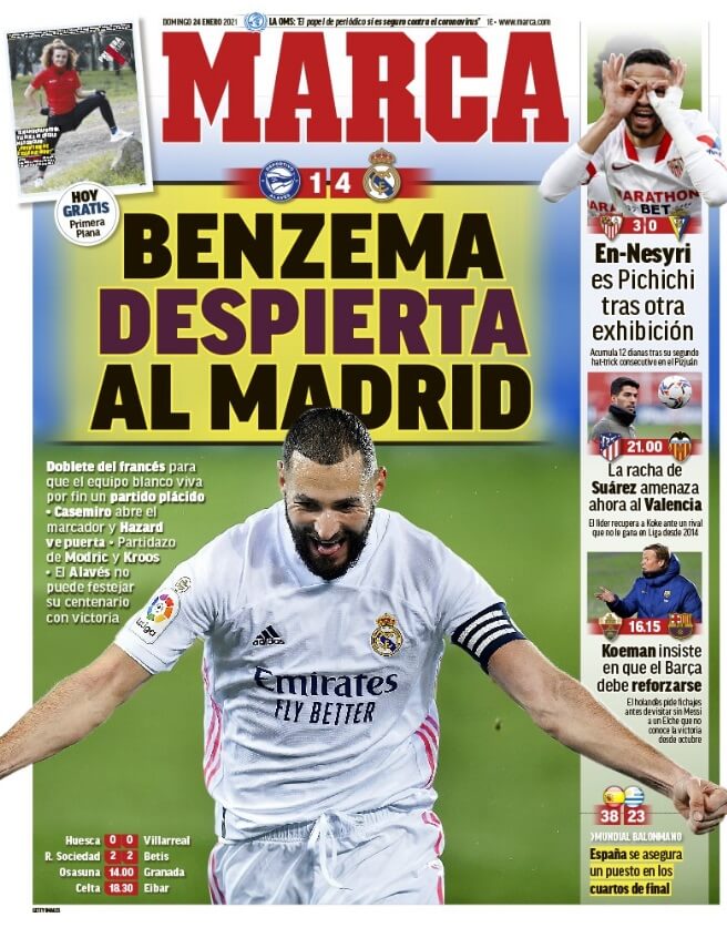 Portadas Diarios Deportivos Domingo 24/1/2021 