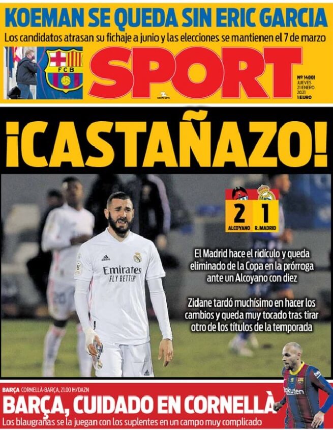 Portadas Diarios Deportivos Jueves 21/1/2021 Portadas Diarios Deportivos Jueves 21/1/2021