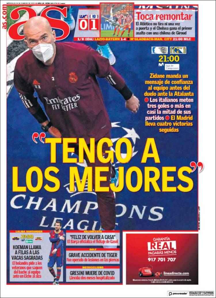 Portadas Diarios Deportivos Miércoles 24/2/2021