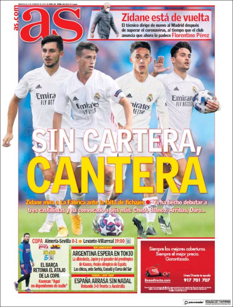 Portadas Diarios Deportivos Miércoles 3/2/2021 Portadas Diarios Deportivos Miércoles 3/2/2021