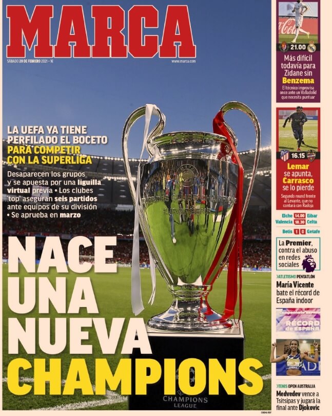 Portadas Diarios Deportivos Sábado 20/2/2021 Portadas Diarios Deportivos Sábado 20/2/2021