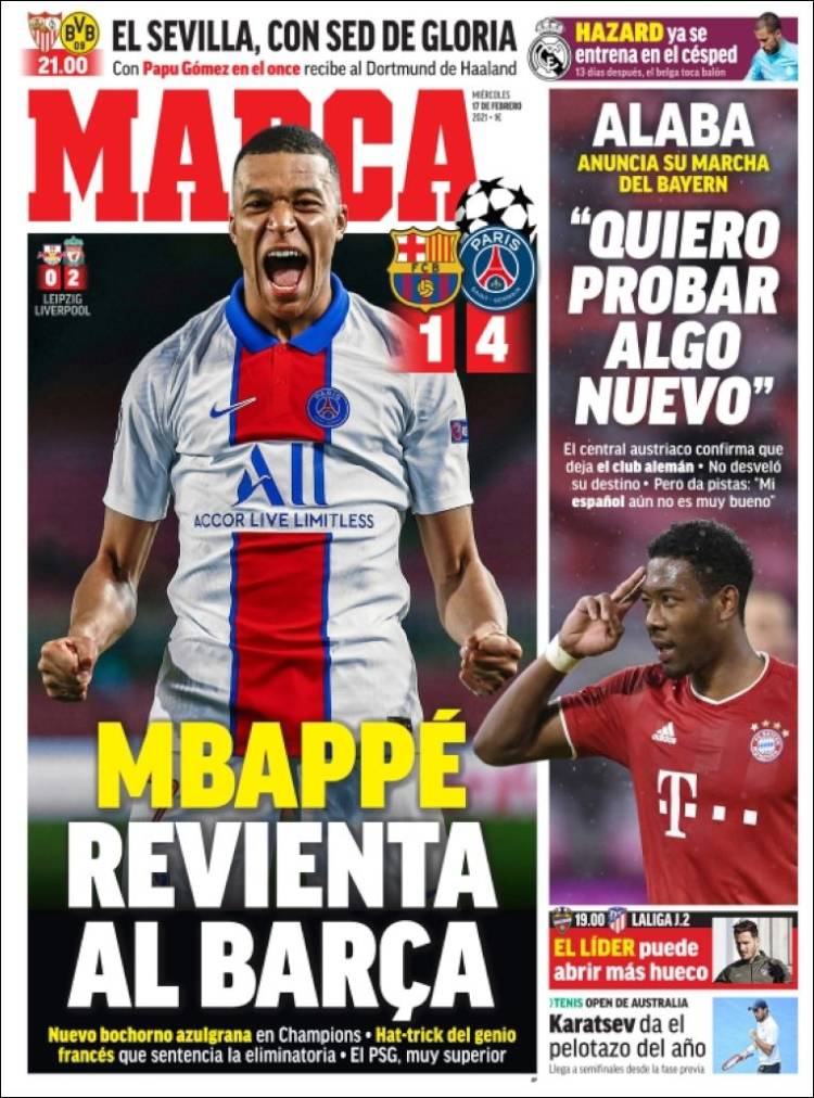 Portadas Diarios Deportivos Miércoles 17/2/2021