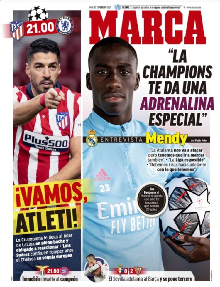Portadas Diarios Deportivos Martes 23/2/2021 Portadas Diarios Deportivos Martes 23/2/2021