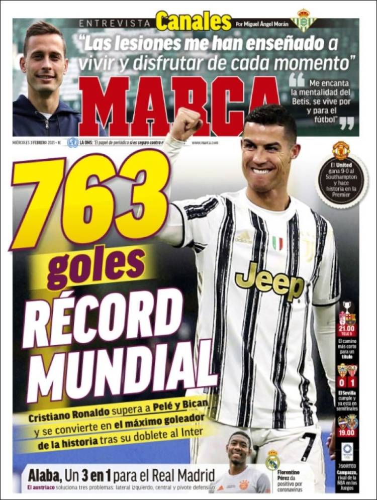 Portadas Diarios Deportivos Miércoles 3/2/2021 Portadas Diarios Deportivos Miércoles 3/2/2021