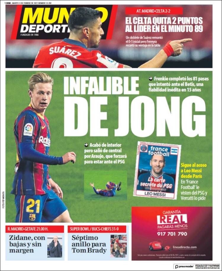 Portadas Diarios Deportivos Martes 9/2/2021