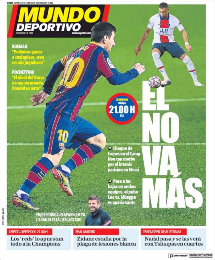 Portadas Diarios Deportivos Martes 16/2/2021