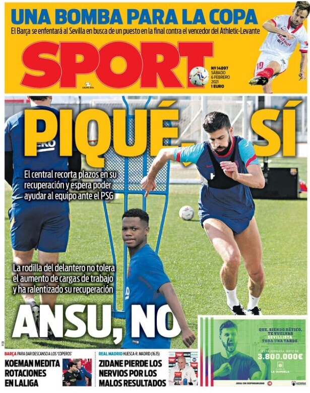 Portadas Diarios Deportivos Sábado 6/2/2021 Portadas Diarios Deportivos Sábado 6/2/2021