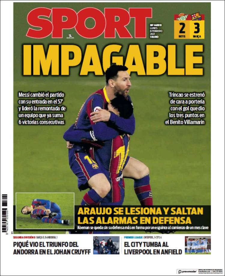 Portadas Diarios Deportivos Lunes 8/2/2021