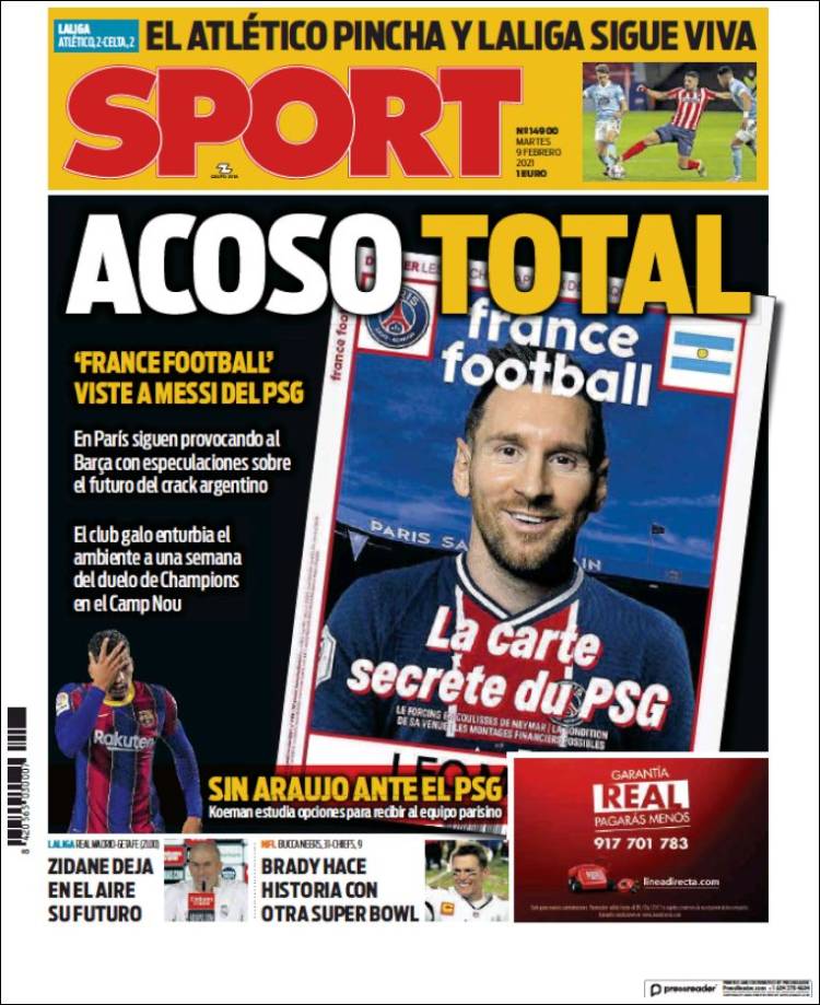 Portadas Diarios Deportivos Martes 9/2/2021