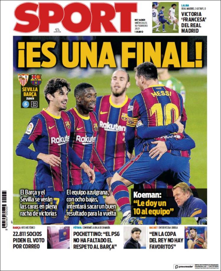 Portadas Diarios Deportivos Miércoles 10/2/2021
