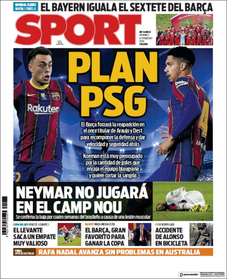 Portadas Diarios Deportivos Viernes 12/2/2021