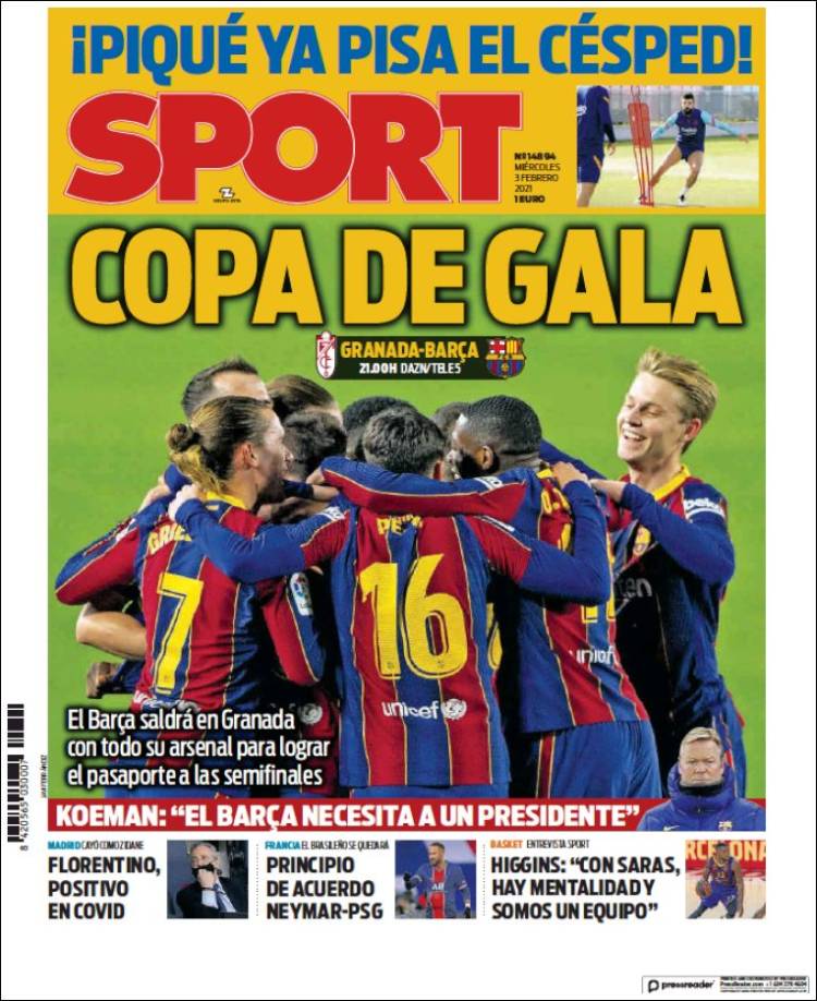Portadas Diarios Deportivos Miércoles 3/2/2021 Portadas Diarios Deportivos Miércoles 3/2/2021