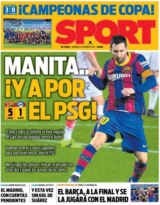 Portadas Diarios Deportivos Domingo 14/2/2021