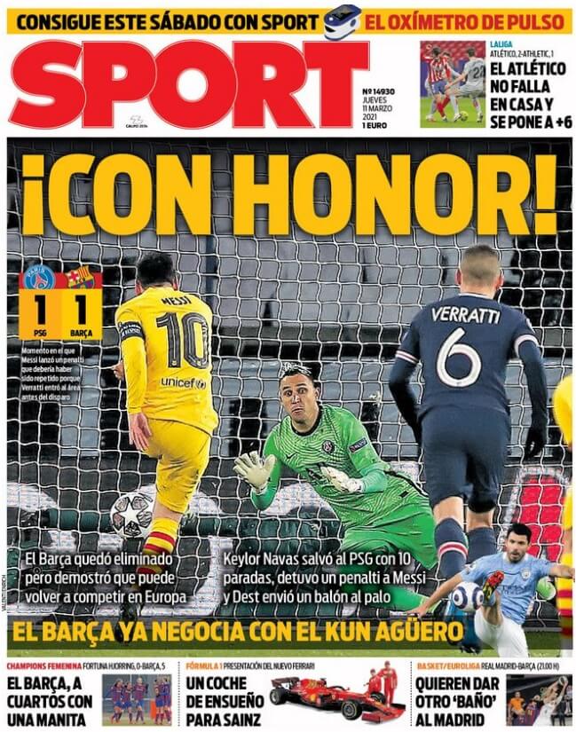 Portadas Diarios Deportivos Jueves 11/3/2021 Portadas Diarios Deportivos Jueves 11/3/2021