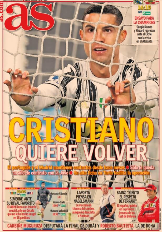 Portadas Diarios Deportivos Sábado 13/3/2021