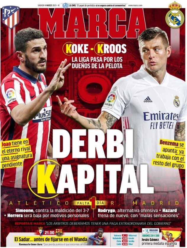 Portadas Diarios Deportivos Sábado 6/3/2021 Portadas Diarios Deportivos Sábado 6/3/2021