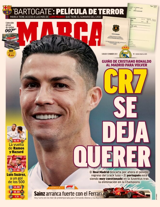 Portadas Diarios Deportivos Sábado 13/3/2021