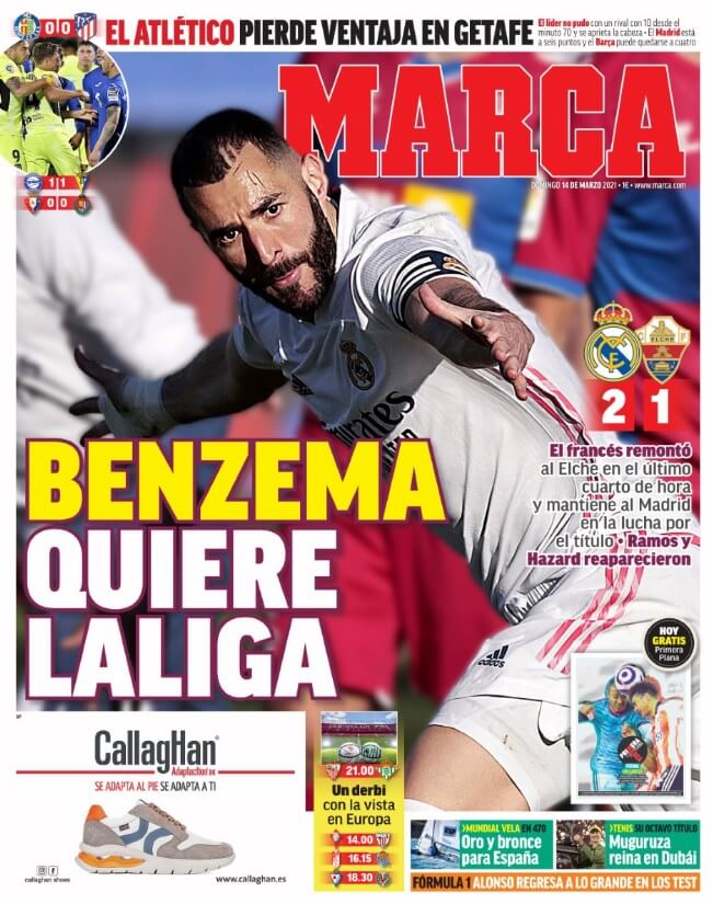 Portadas Diarios Deportivos Domingo 14/3/2021 Portadas Diarios Deportivos Domingo 14/3/2021