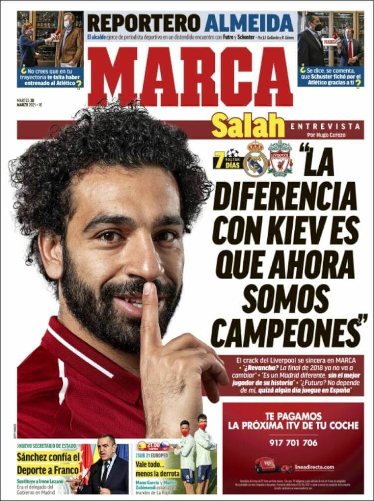 Portadas Diarios Deportivos Martes 30/3/2021 Portadas Diarios Deportivos Martes 30/3/2021