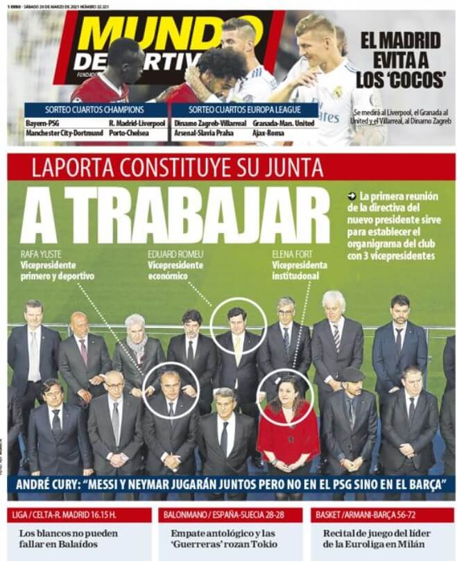 Portadas Diarios Deportivos Sábado 20/3/2021