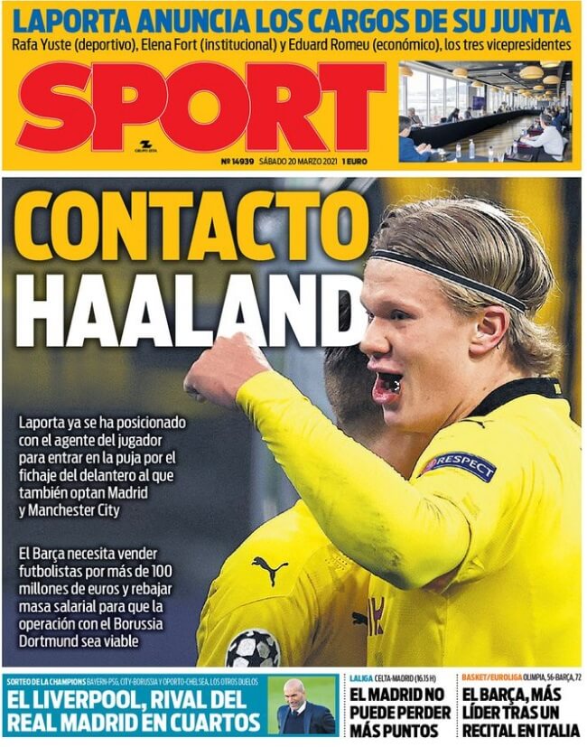 Portadas Diarios Deportivos Sábado 20/3/2021