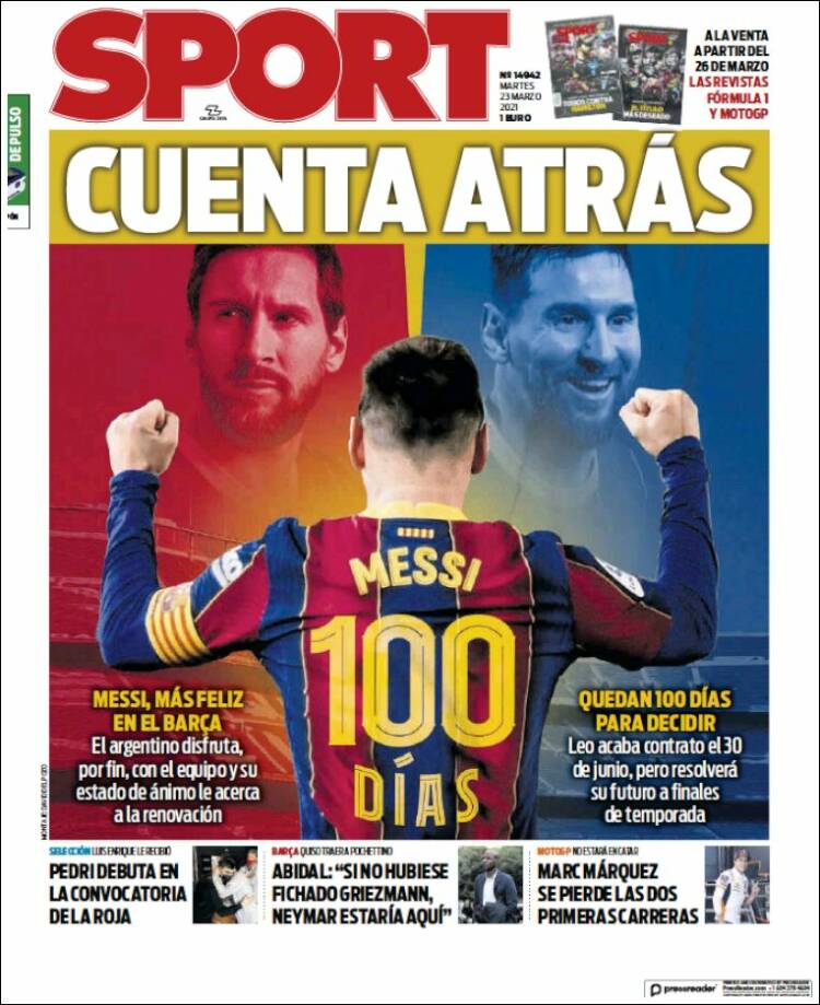 Portadas Diarios Deportivos Martes 23/3/2021 Portadas Diarios Deportivos Martes 23/3/2021