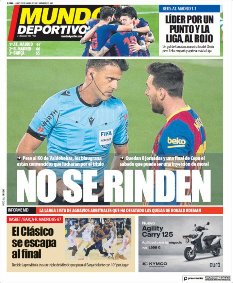 Portadas Diarios Deportivos Lunes 12/4/2021 Portadas Diarios Deportivos Lunes 12/4/2021