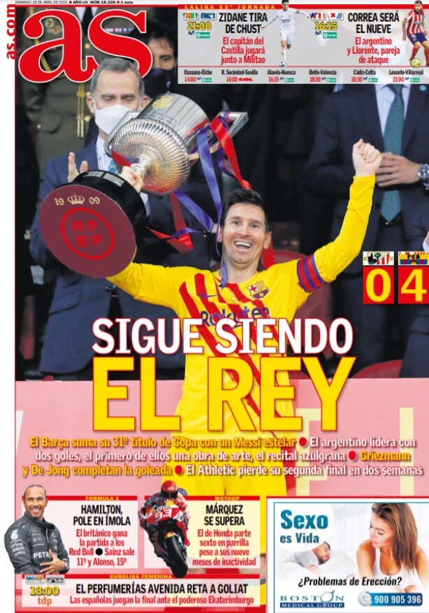Portadas Diarios Deportivos Domingo 18/4/2021 Portadas Diarios Deportivos Domingo 18/4/2021