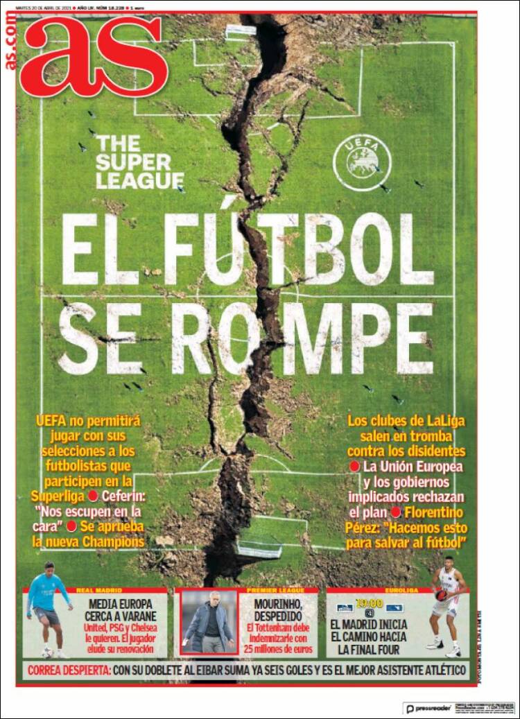 Portadas Diarios Deportivos Martes 20/4/2021 