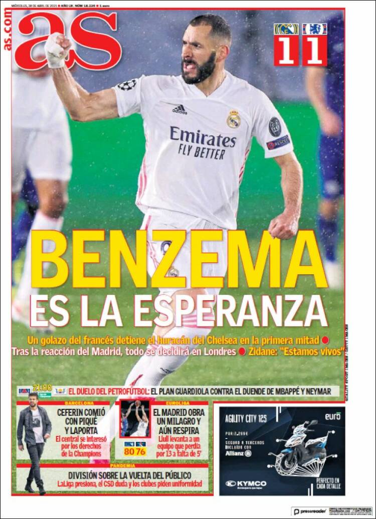 Portadas Diarios Deportivos Miércoles 28/4/2021 Portadas Diarios Deportivos Miércoles 28/4/2021
