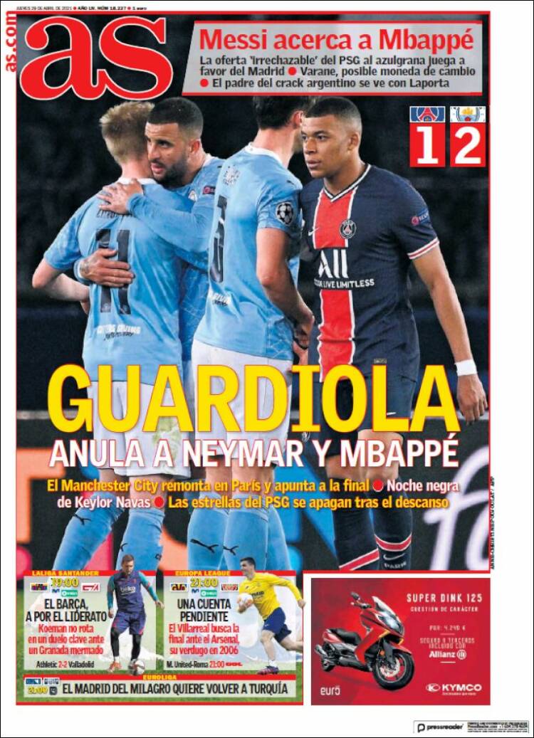 Portadas Diarios Deportivos Jueves 29/4/2021 Portadas Diarios Deportivos Jueves 29/4/2021