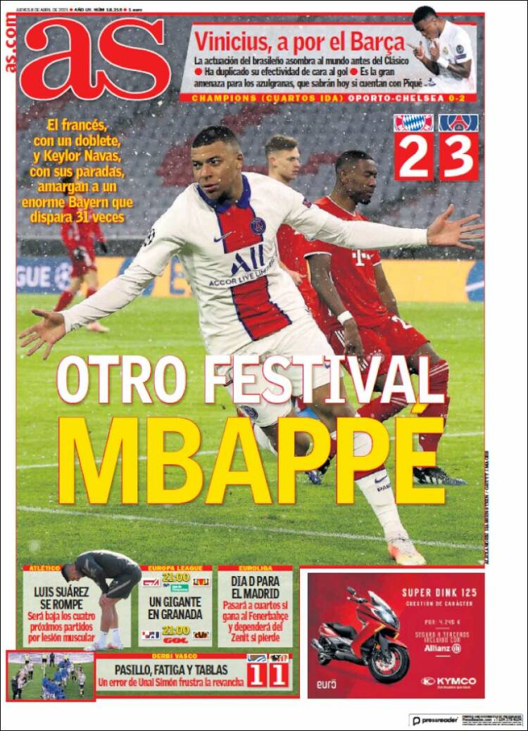 Portadas Diarios Deportivos Jueves 8/4/2021 Portadas Diarios Deportivos Jueves 8/4/2021
