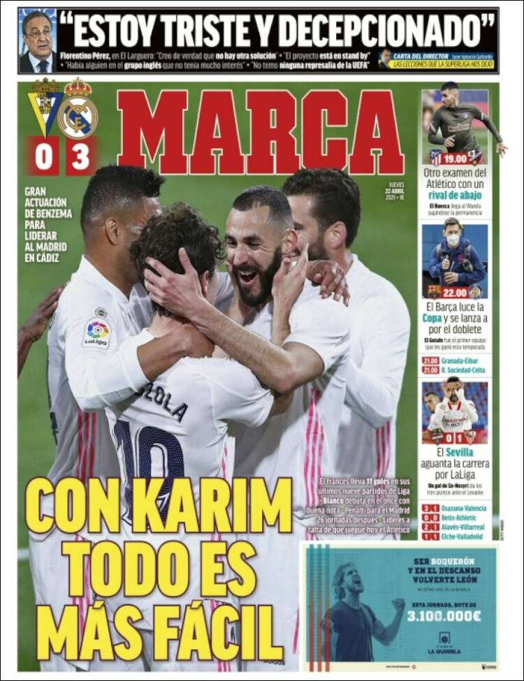 Portadas Diarios Deportivos Jueves 22/4/2021 Portadas Diarios Deportivos Jueves 22/4/2021