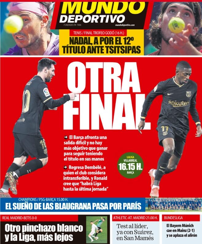 Portadas Diarios Deportivos Domingo 25/4/2021 Portadas Diarios Deportivos Domingo 25/4/2021