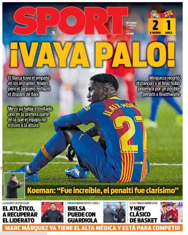 Portadas Diarios Deportivos Domingo 11/4/2021 Portadas Diarios Deportivos Domingo 11/4/2021