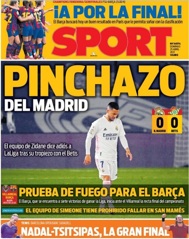 Portadas Diarios Deportivos Domingo 25/4/2021 Portadas Diarios Deportivos Domingo 25/4/2021
