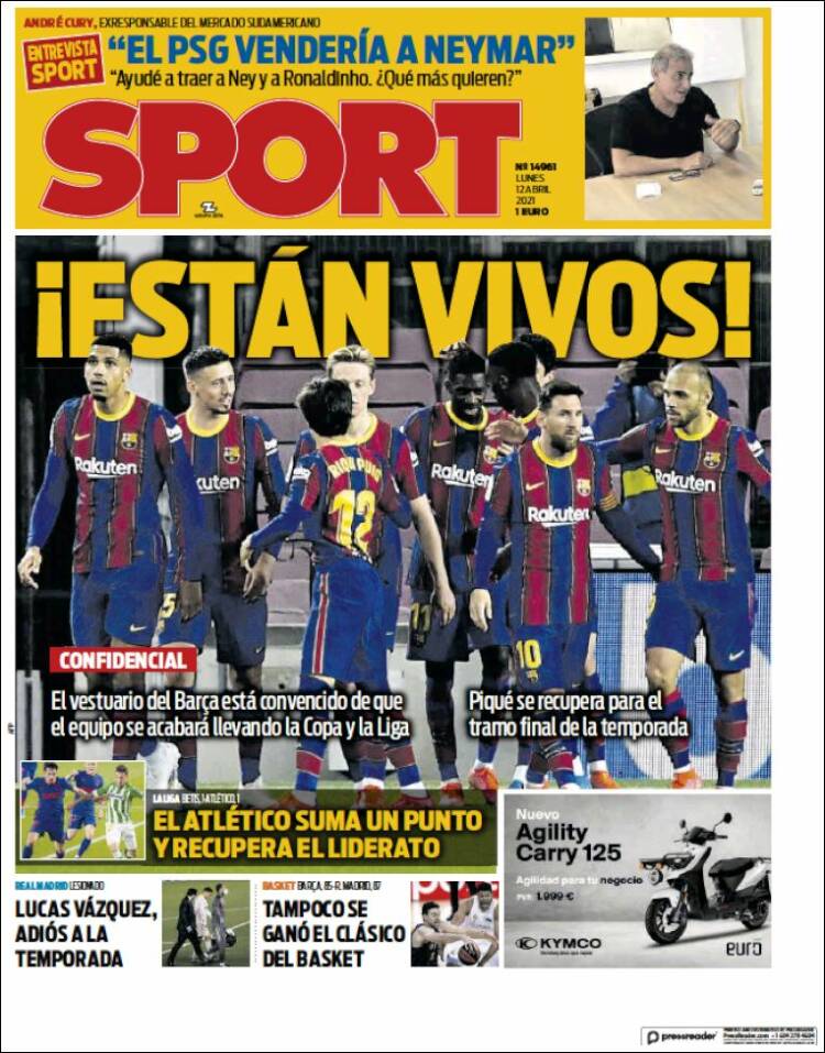Portadas Diarios Deportivos Lunes 12/4/2021 Portadas Diarios Deportivos Lunes 12/4/2021